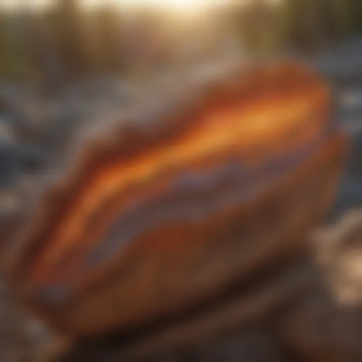 Sunset Glow on Petrified Wood