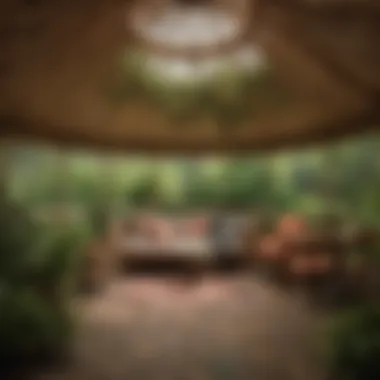 Nomadic Yurt amidst Lush Greenery Traditional yurt nestled in lush greenery