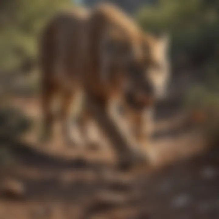 Visual of a saber-toothed cat hunting in ancient Arizona