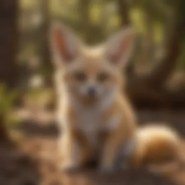 Fennec Fox with Large Ears in a Sandy Setting