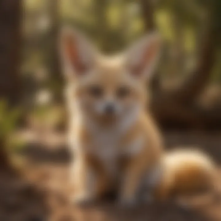 Fennec Fox with Large Ears in a Sandy Setting