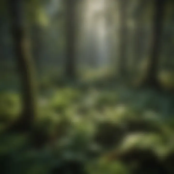 Enchanting Forest Symphony Enchanting Forest Symphony: Aerial View of Tree Canopy with Fern-Like Leaves