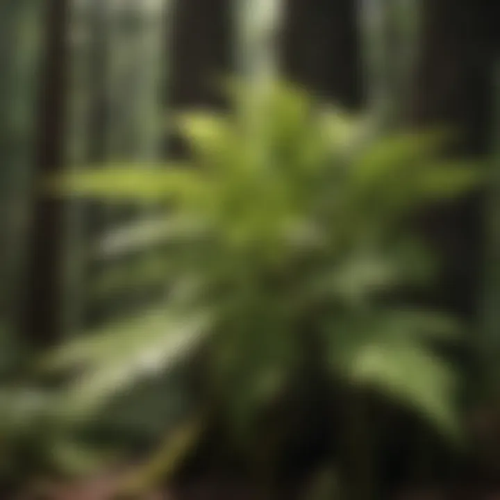 Eco-Friendly Elegance Eco-Friendly Elegance: Sunlight Filtering Through Fern-Like Leaves