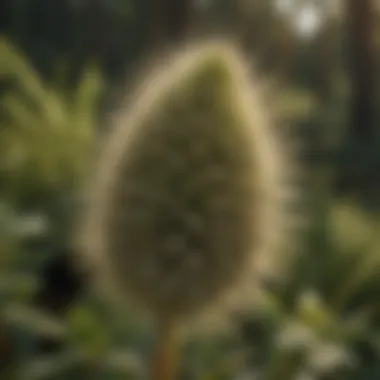 Detailed close-up of field sandbur spiky bur