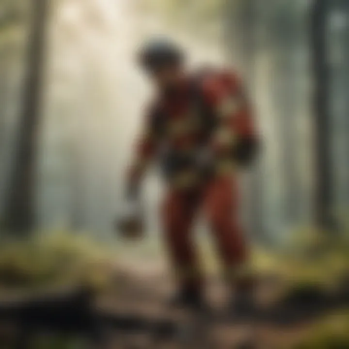 Firefighter training with equipment