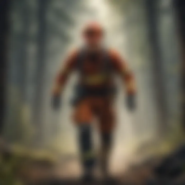 Firefighter conducting a rescue mission