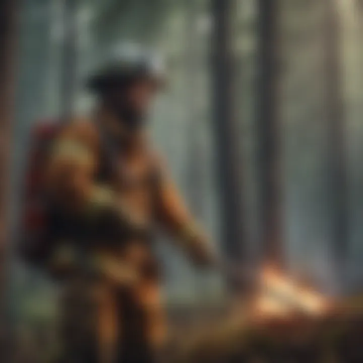 Firefighter training in action