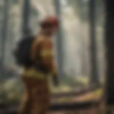 Firefighting academy classroom with instructor and students