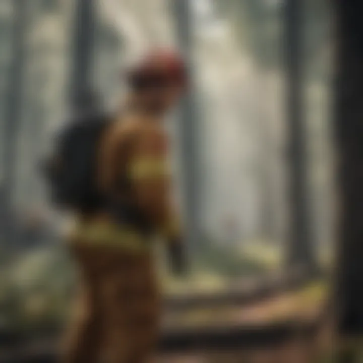 Firefighting academy classroom with instructor and students