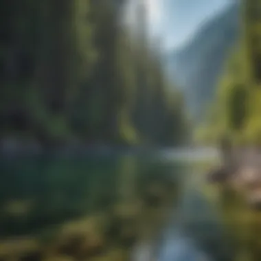 Fly fisherman landing a remarkable catch in the crystal-clear waters of the Kootenai River