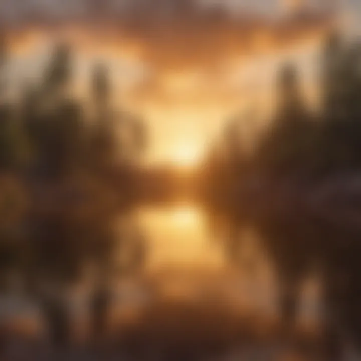 Beautiful sunset over a fishing spot in Arizona