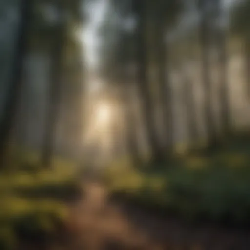 A serene forest environment reflecting the essence of nature in flat rap lyrics