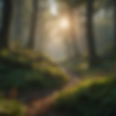 Diverse Ecosystem Interaction A vibrant forest showcasing diverse plant species with a digital identification overlay