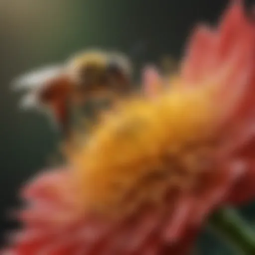Close-up view of a flower with pollen grains