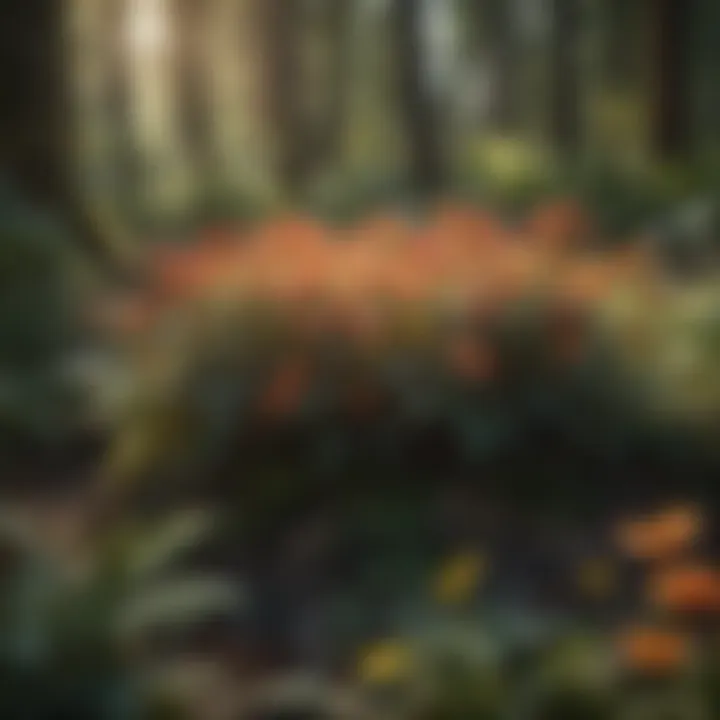 Biodiversity of Flower Species Diverse flower species thriving in a forest