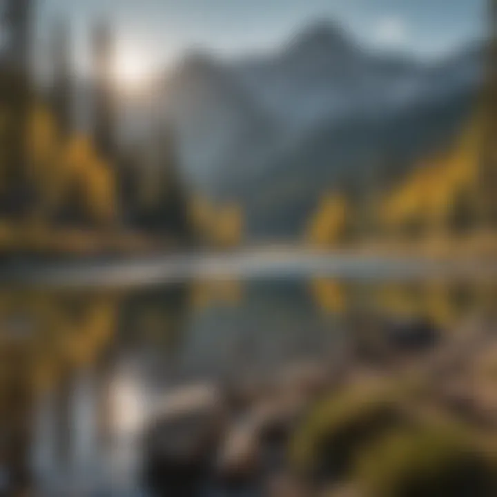 Scenic Fly Fishing Setup in Idaho Fly fishing equipment against a backdrop of Idaho mountains