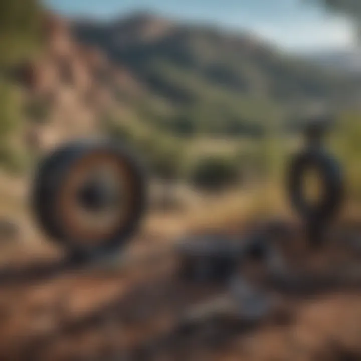 Fly fishing equipment laid out against scenic Santa Fe backdrop