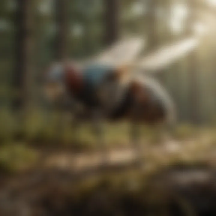 A horsefly in mid-flight