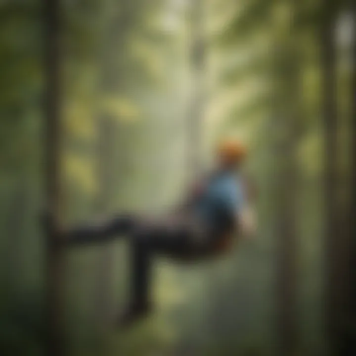 Forest canopy zipline adventure