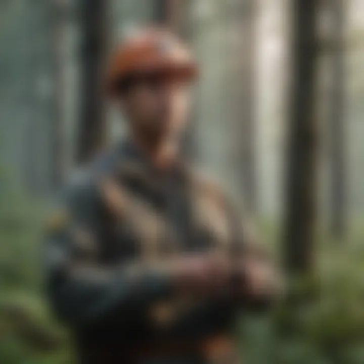 Forest conservation worker implementing sustainable practices