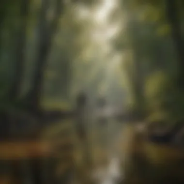 Forest guard conducting a patrol near a river