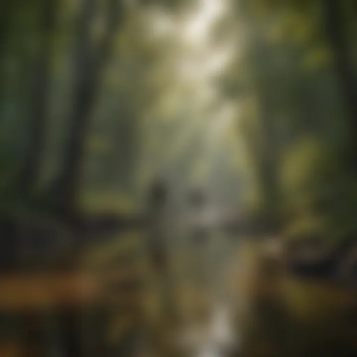 Forest guard conducting a patrol near a river