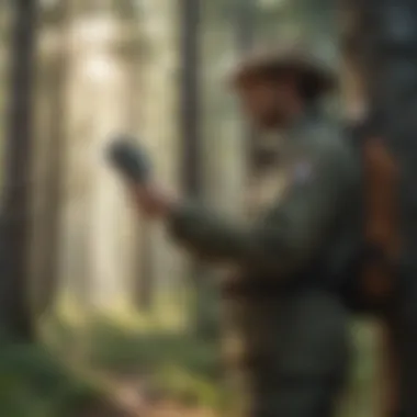 Wildlife Population Monitoring Forest ranger conducting wildlife survey