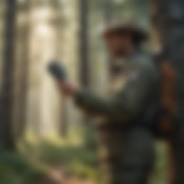Wildlife Population Monitoring Forest ranger conducting wildlife survey