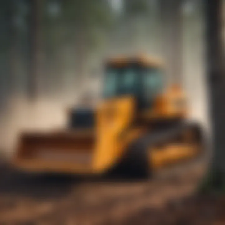 Efficient forestry mulcher clearing dense forest