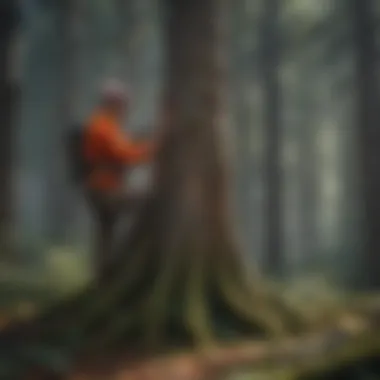 Forestry Technician Surveying Trees in White Mountain National Forest