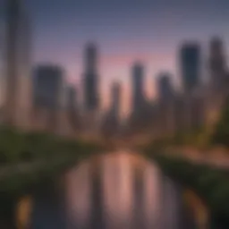 Chicago skyline at dusk
