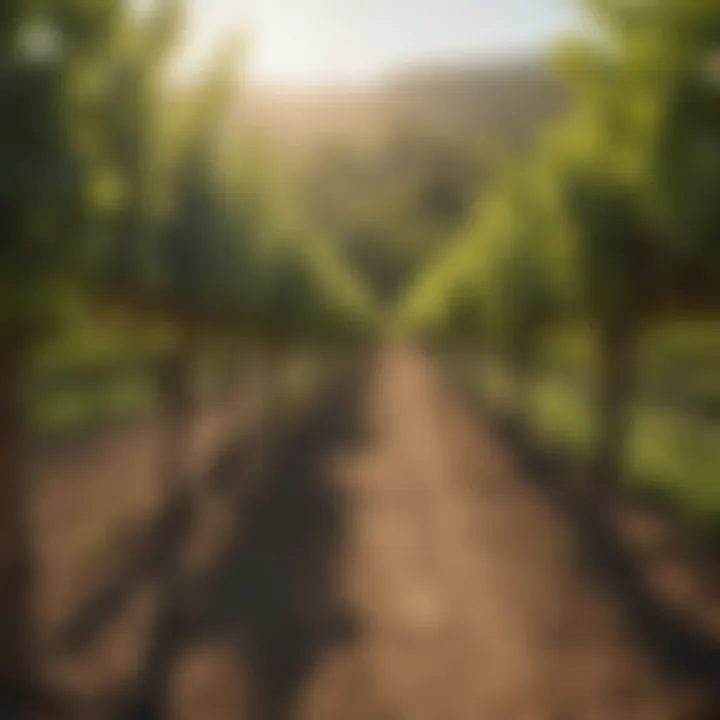 Lush vineyards in the Fresno region