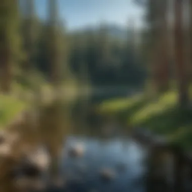 Lush green forests embracing the shores of Lake Tahoe against the mountain backdrop