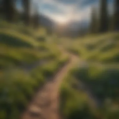 A winding trail leading through vibrant wildflower meadows in Georgetown.