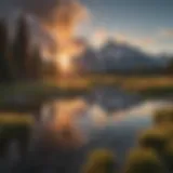 Stunning Grand Teton Sunset Breathtaking view of the Grand Teton mountains at sunset