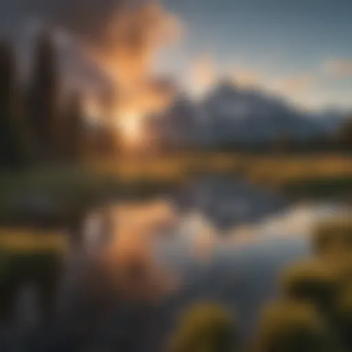 Stunning Grand Teton Sunset Breathtaking view of the Grand Teton mountains at sunset