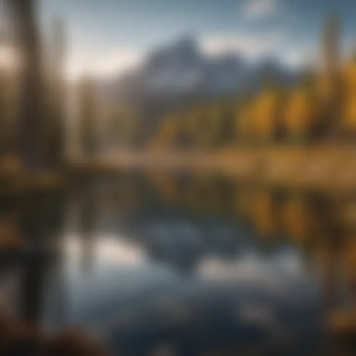 An intimate wedding ceremony set against a scenic lake