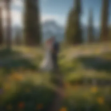 A couple enjoying a picturesque moment in the wildflowers