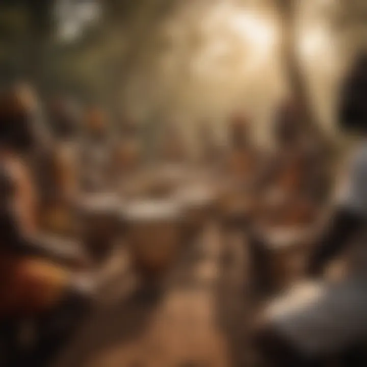 Rhythmic Melodies of a Ghanaian Drum Circle Ghanaian Drum Circle at Sunset