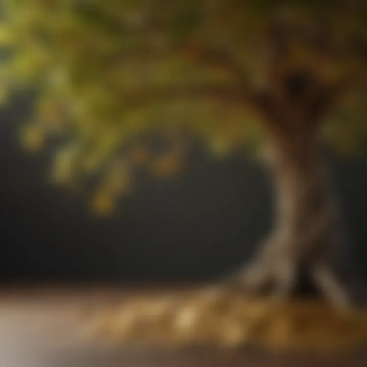 Gilded branches of the Money Tree with golden coins