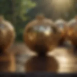 Gilded Ornaments Reflecting Sunlight