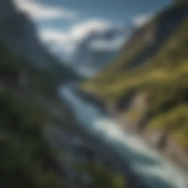 Glacier-carved valley viewed from the Alaska Railroad Glacier Discovery Train