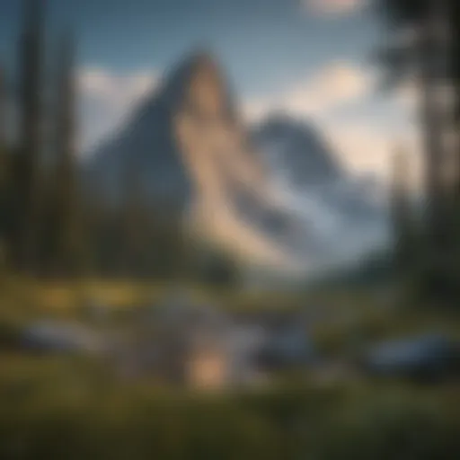 Majestic Mountain Peak in Glacier Valley