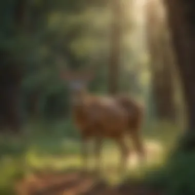 Graceful deer roaming amidst lush greenery