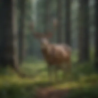 Wild Elegance: Forest Deer Graceful Deer Amongst the Forest of Ancare Missoula