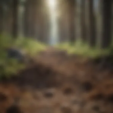 Close-up of soil composition under pine trees