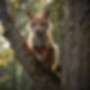 Gray Fox Climbing a Tree