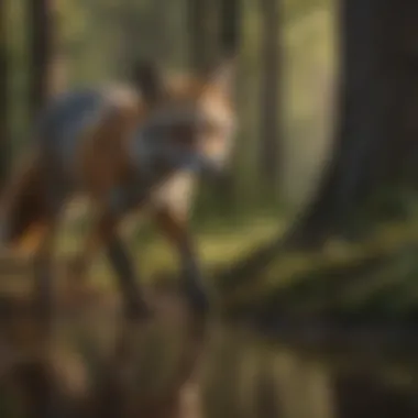 Stealthy Twilight Predator Gray Fox Hunting at Dusk