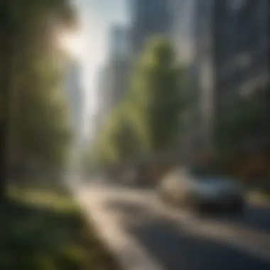 Renewable energy sources in a modern cityscape