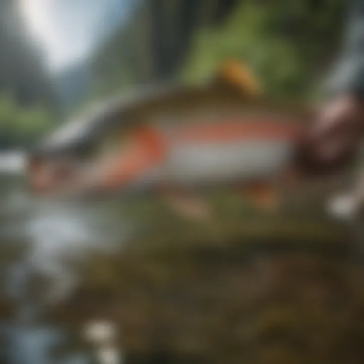 Close-up of a trout caught in the Green River